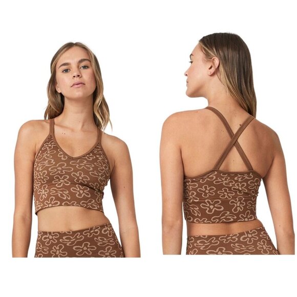 COTTON ON Womens Size M Seamless Floral Jacquard Athletic Crop Top NWT - Picture 3 of 6